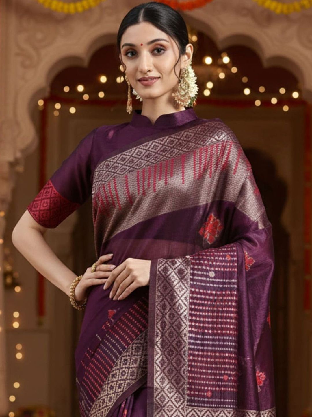 Anouk Rustic Ethnic Motifs Woven Design Zari Banarasi Saree-picture-34