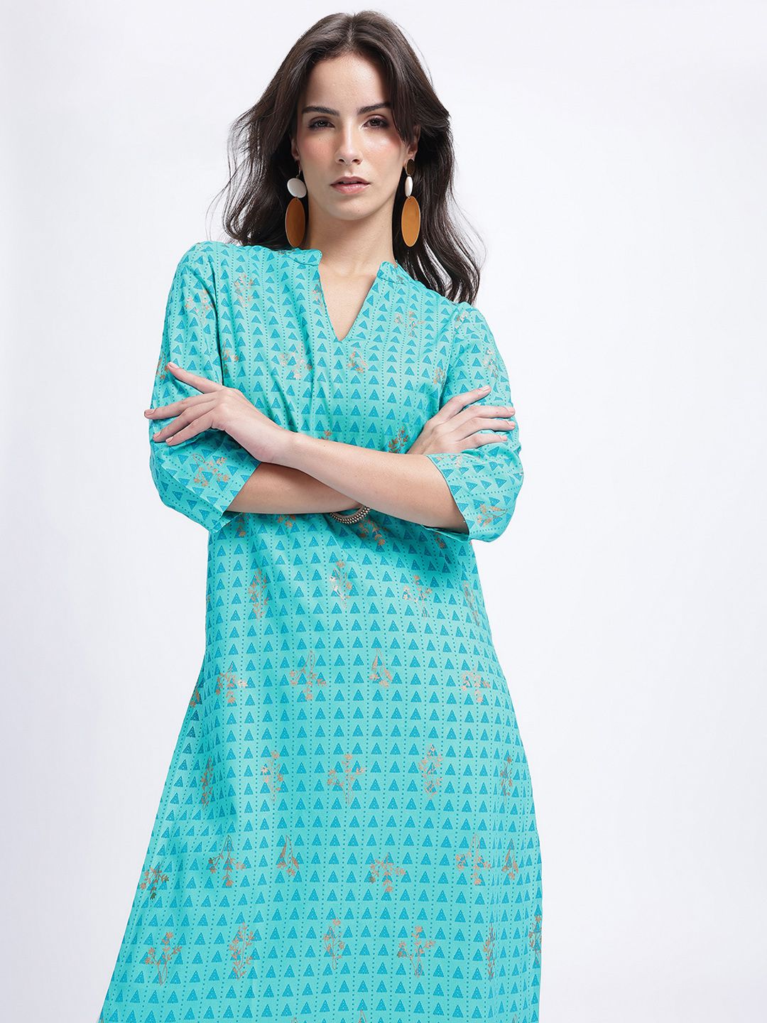 Anouk Rustic Geometric Print Straight Kurta-image-41