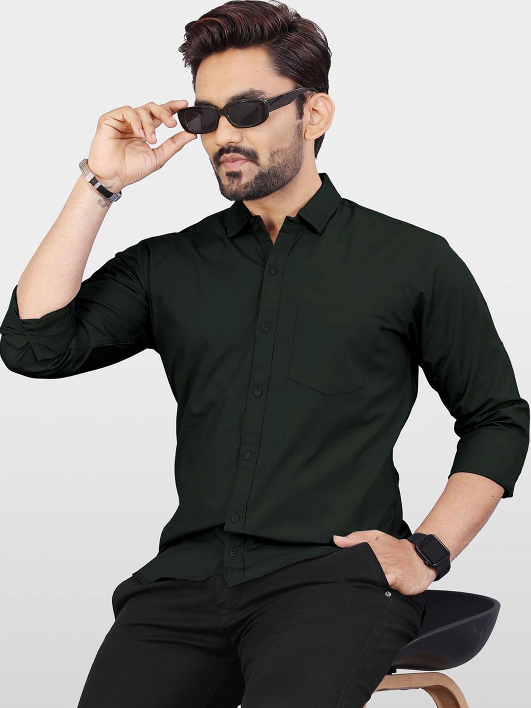 Urban Buccachi Men Premium Fit Solid Spread Collar Cotton Casual Shirt-picture-24