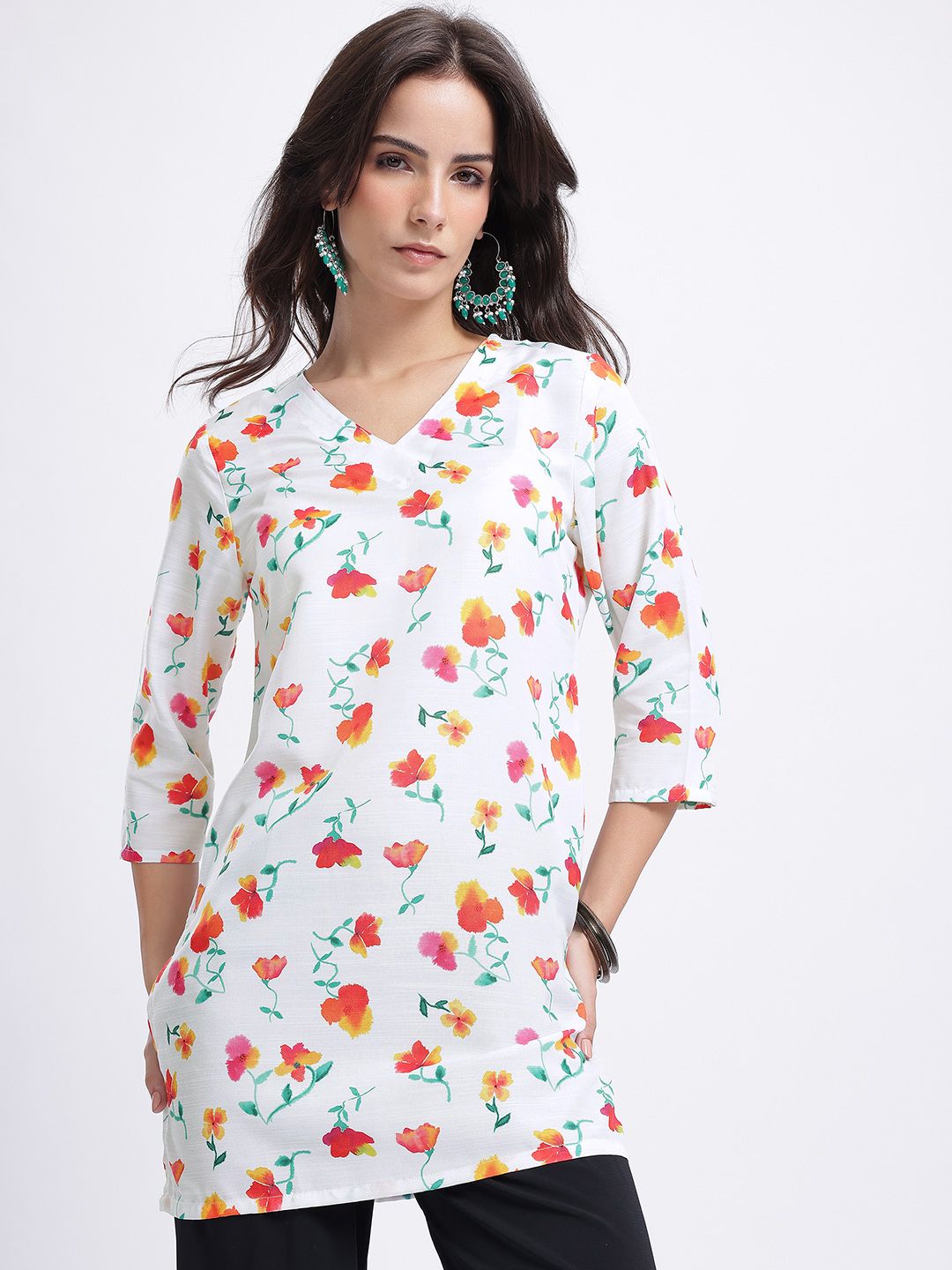 Anouk Rustic Floral Print Straight Kurti-picture-27