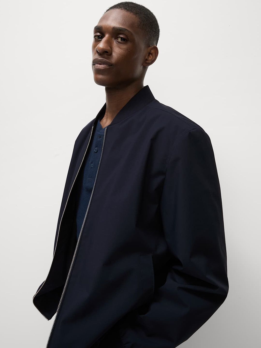 Marks & Spencer Men Stand Collar Solid Bomber Jacket-picture-16