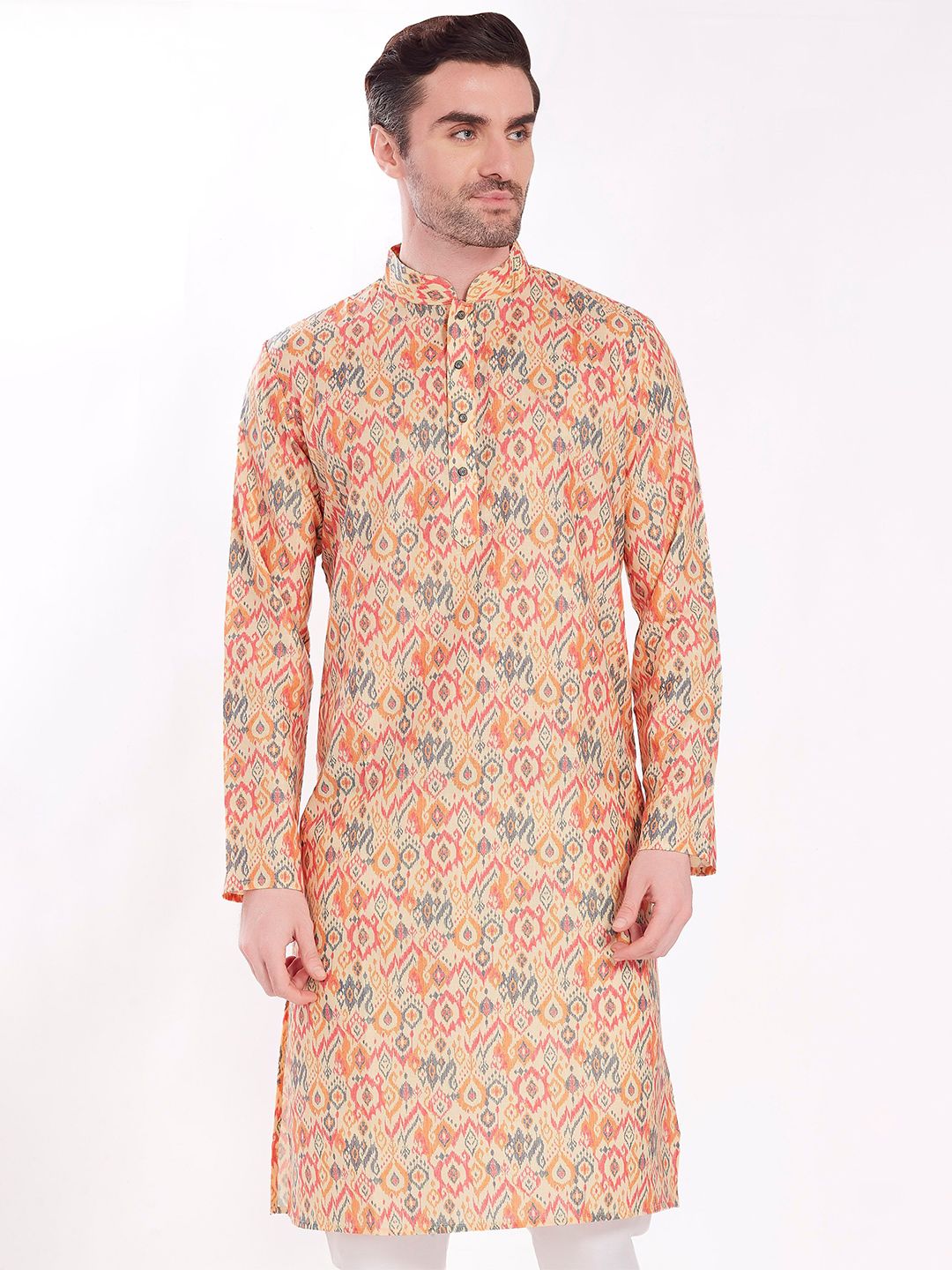 DIVISIVE Men Geometric Printed Daily Cotton Straight Kurta-picture-21