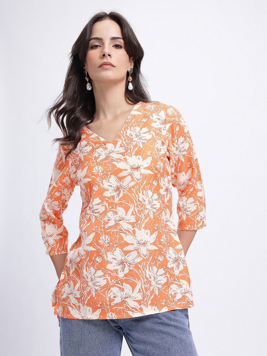 Anouk Rustic Floral Print Straight Kurti-image-22