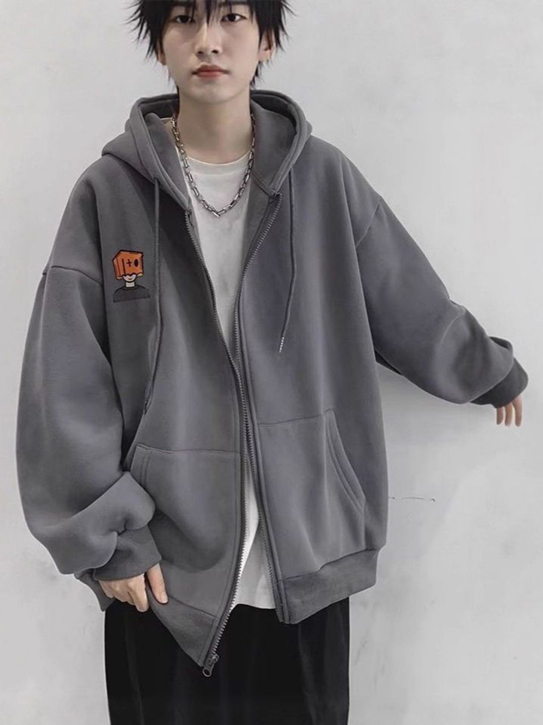 StyleCast x Revolte Men Hooded Front-Open Sweatshirt-picture-19
