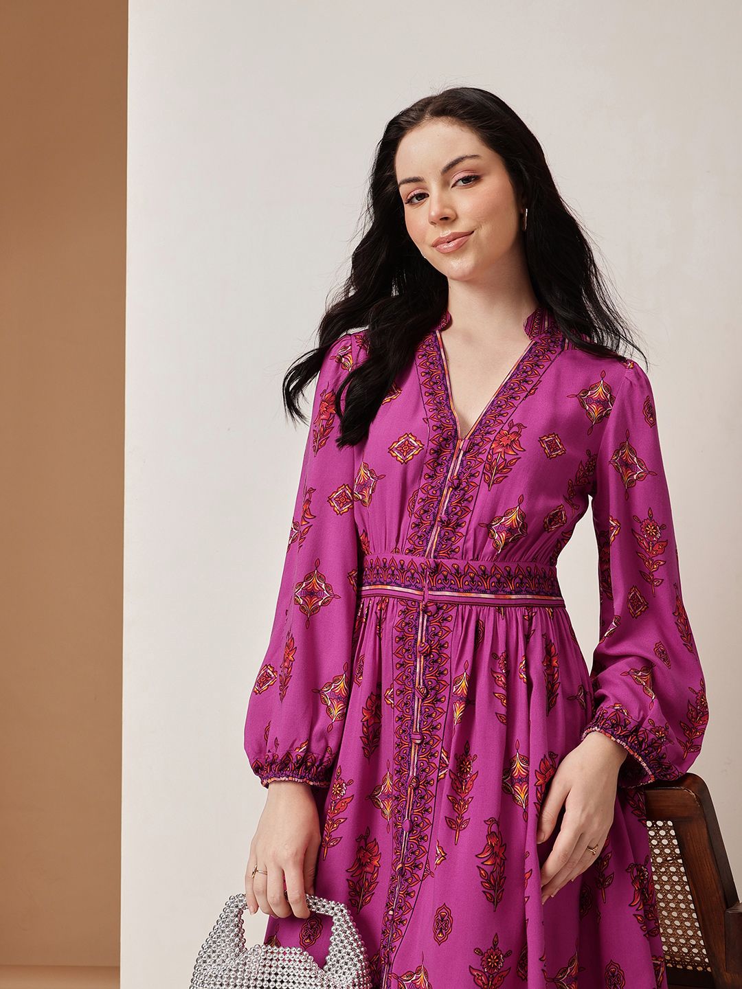 HOUSE OF S Printed Fit & Flare Dress-picture-11