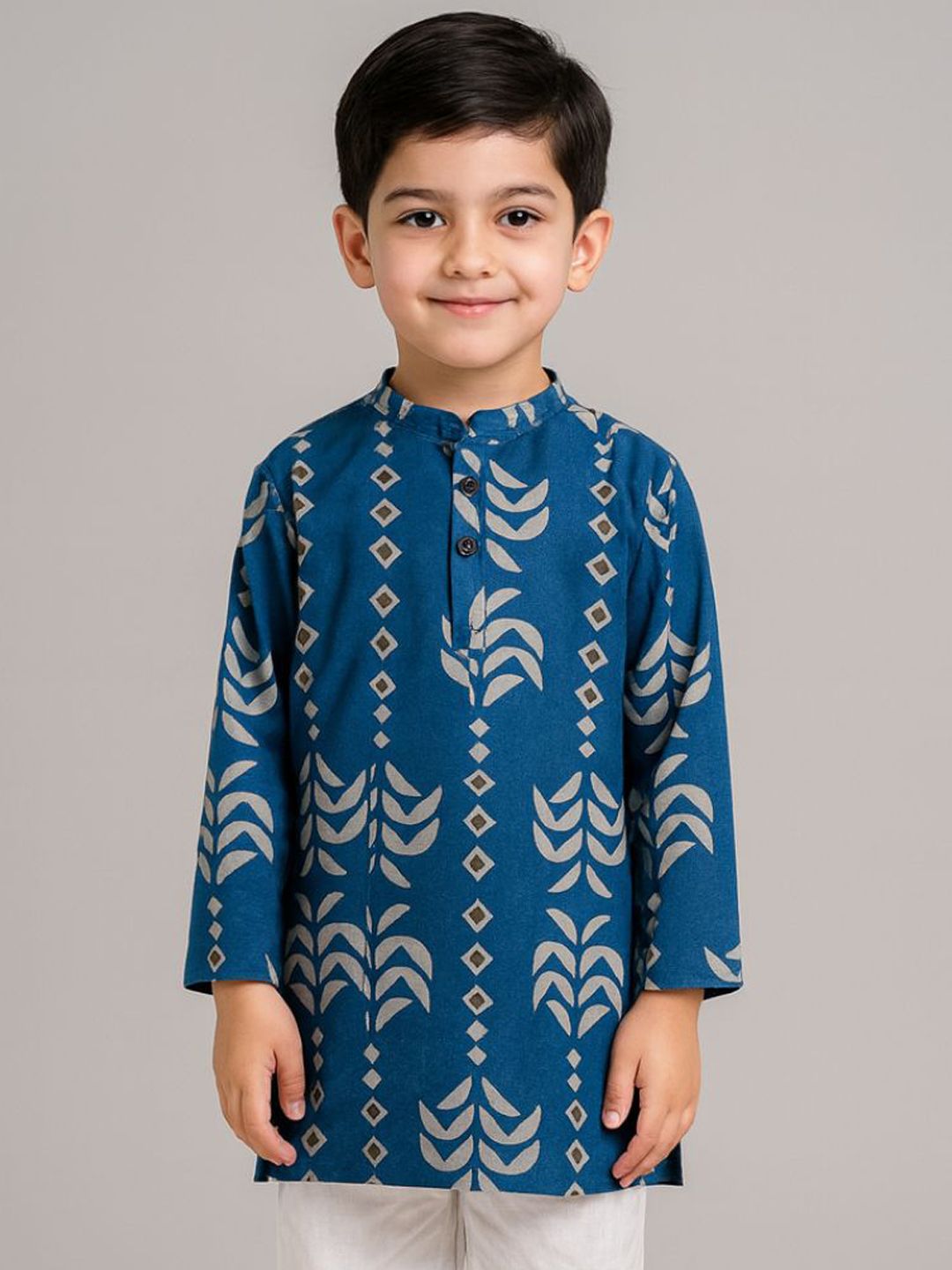 Sangria Boys Blue Cotton Kurta Set-image-39