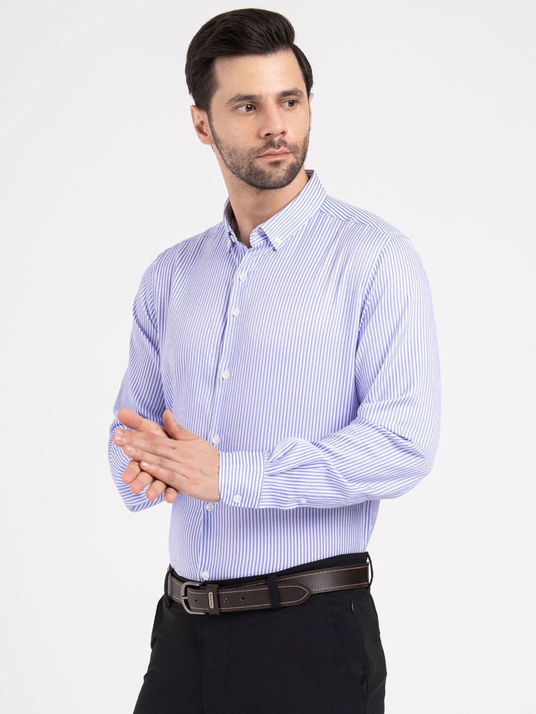 Red Tape Men Vertical Striped Button-Down Collar Formal Shirt-picture-40