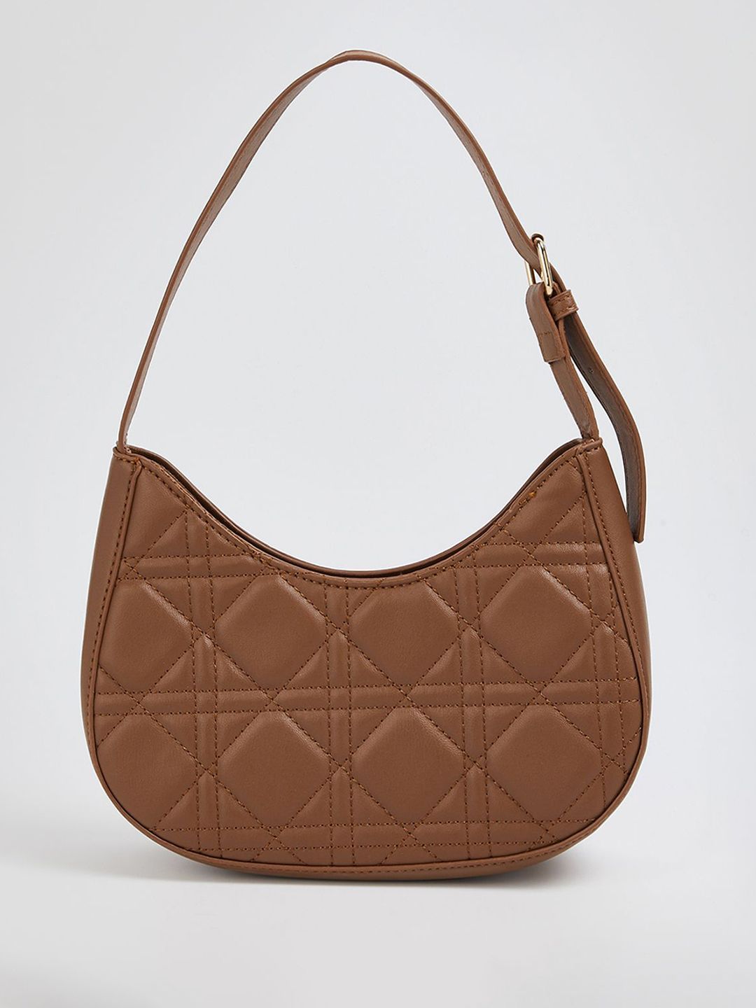 max Women Solid Half Moon Quilted Shoulder Bag-picture-37