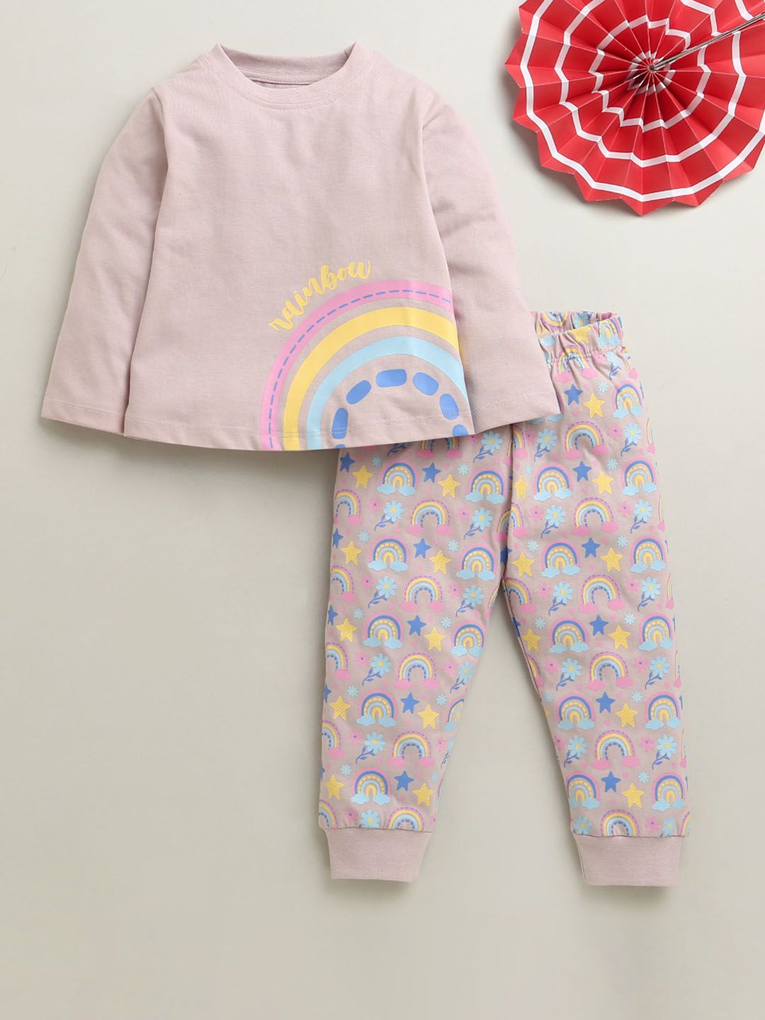 BUMZEE Infant Girls Printed Pure Cotton Round Neck Full Sleeves Night suit-picture-17