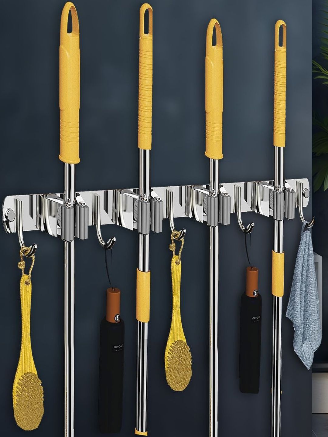 Sittella Stainless Steel Wall Mounted Broom & Mop Stick Hook & Holder-picture-17