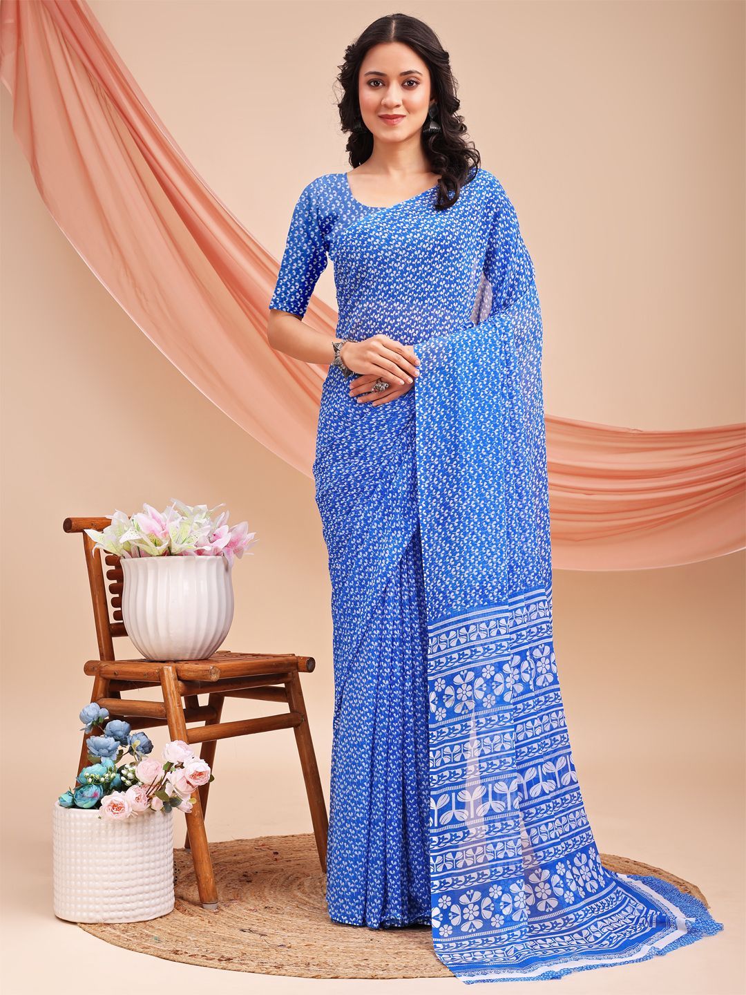 Leelavati Ethnic Motifs Pure Chiffon Saree-picture-27