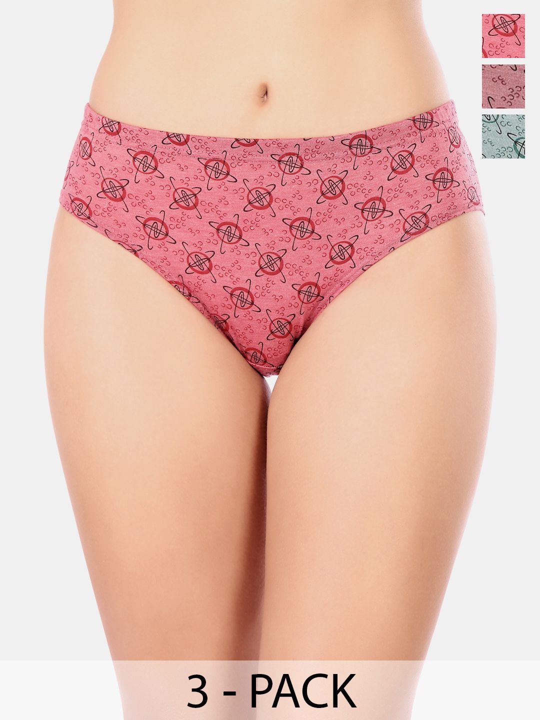 Bodycare Pack Of 3 Premium Assorted Self-Designed Cotton Mid-Rise Basic Briefs - 5401-picture-32