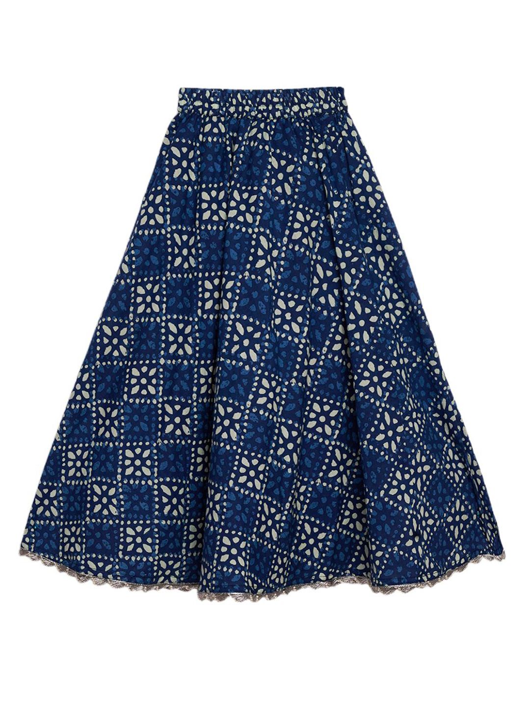 studio rasa Girls Printed Embellished Pure Cotton Maxi Skirt-picture-48