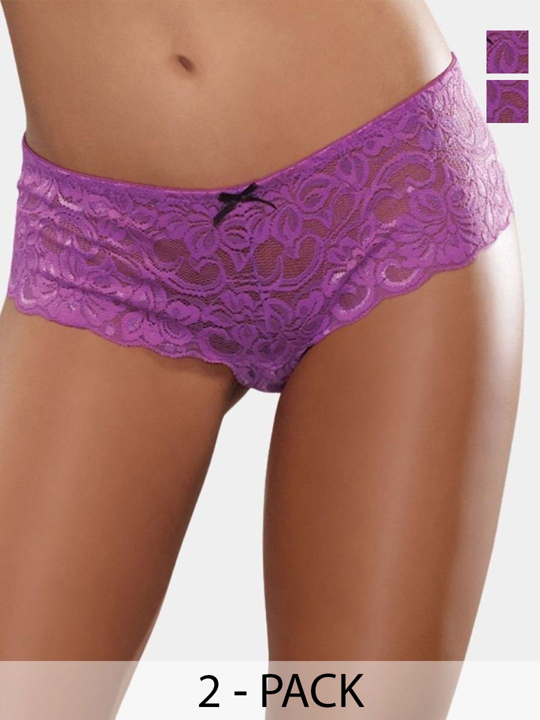 XENZA Pack Of 2 Mid-Rise Self-Designed Bikini Briefs - XN-2C-05338-PP-image-16