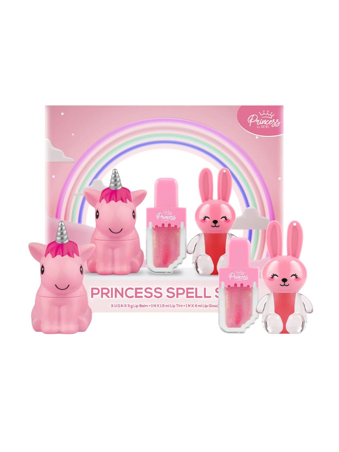 Set Of 3 Snowball Lip Balm, Bunny Lip Tint - 1.5 ml & Color Changing Lip Gloss - 4 ml