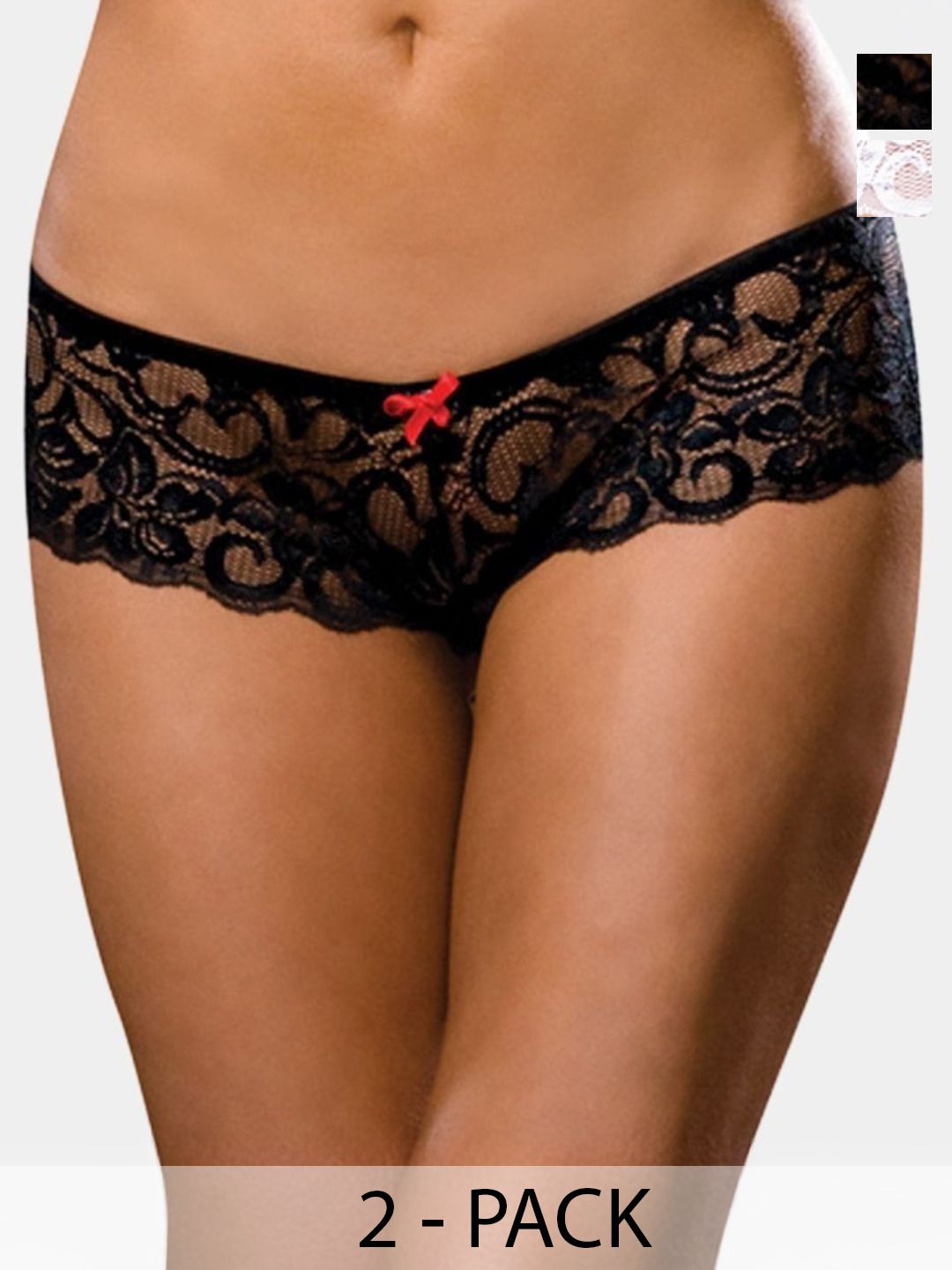 XENZA Pack Of 2 Mid-Rise Self-Designed Bikini Briefs - XN-2C-05338-WH-BK-image-35