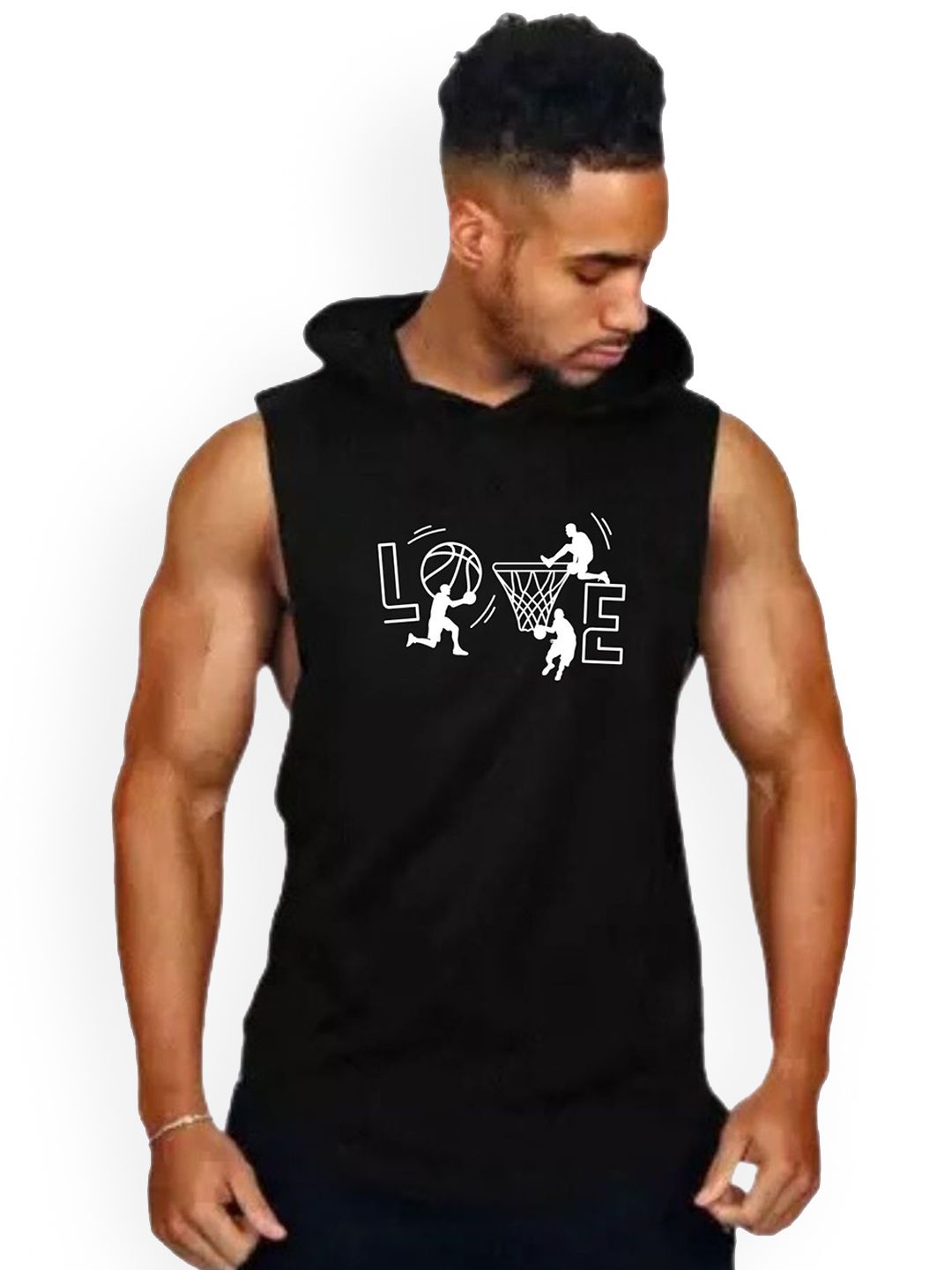 Fashnobic Love Printed Hooded Neck Gym Vest FB/103_print-115_gym_vest-picture-25