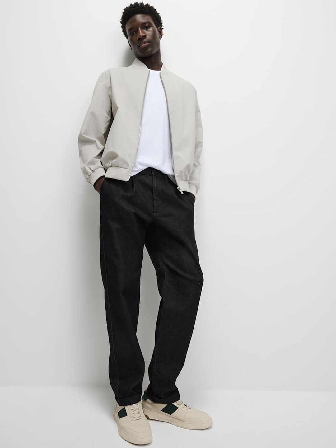 Marks & Spencer Men Stand Collar Solid Bomber Jacket-picture-17