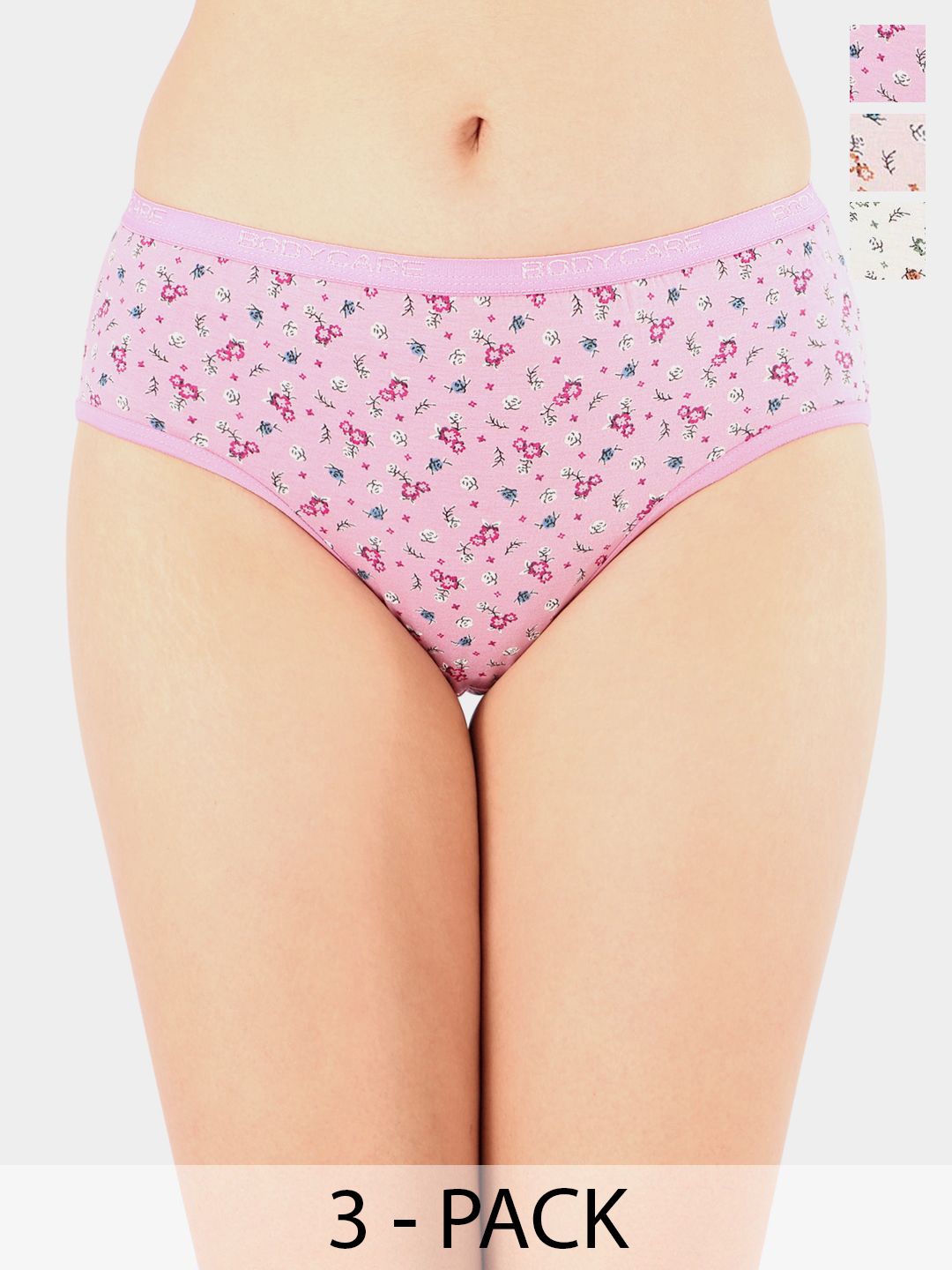Bodycare Pack Of 3 Assorted Floral Printed Basic Briefs - 5213-picture-32