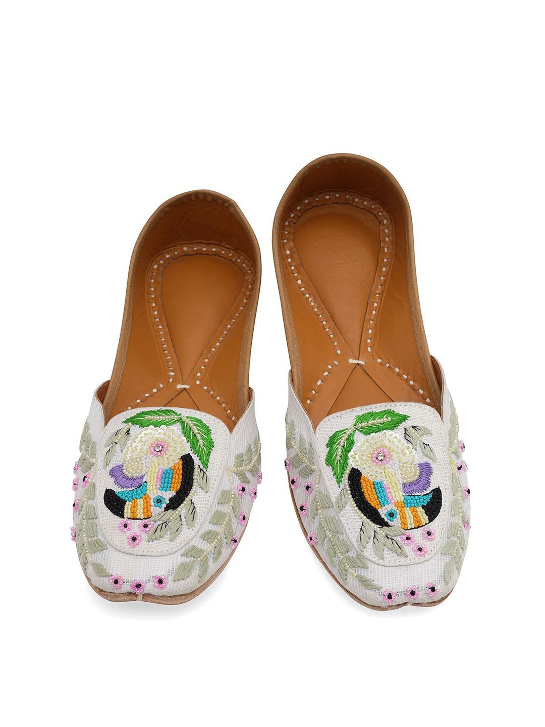 NR By Nidhi Rathi Women Embellished Mojaris With Embroidered Flats-picture-15