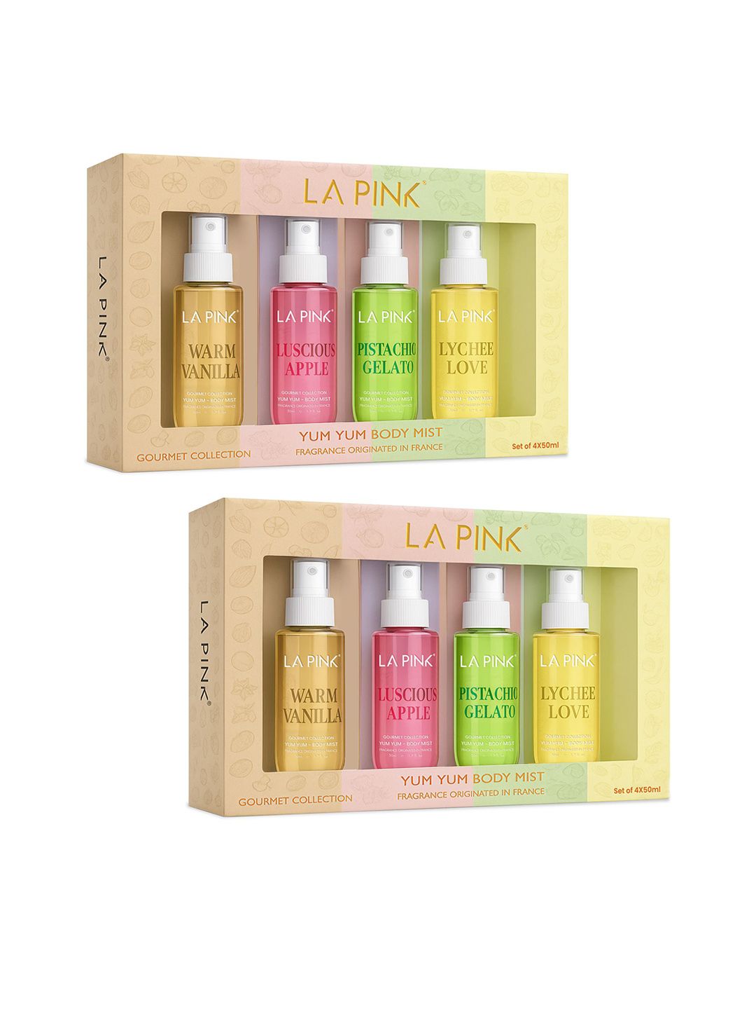 La Pink Set Of 8 Warm Vanilla, Luscious Apple & Pistachio Gelato Body Mist - 50 ml Each-picture-11