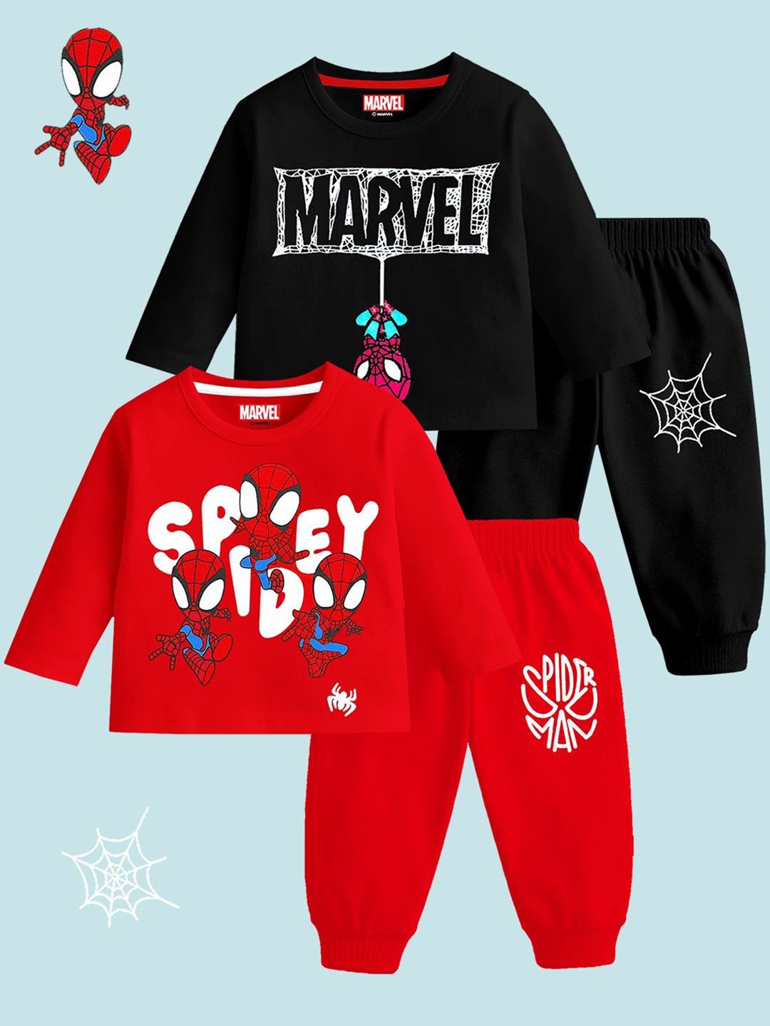 YK Marvel Boys Pack Of 2 Printed T-shirt with Pyjamas-picture-17