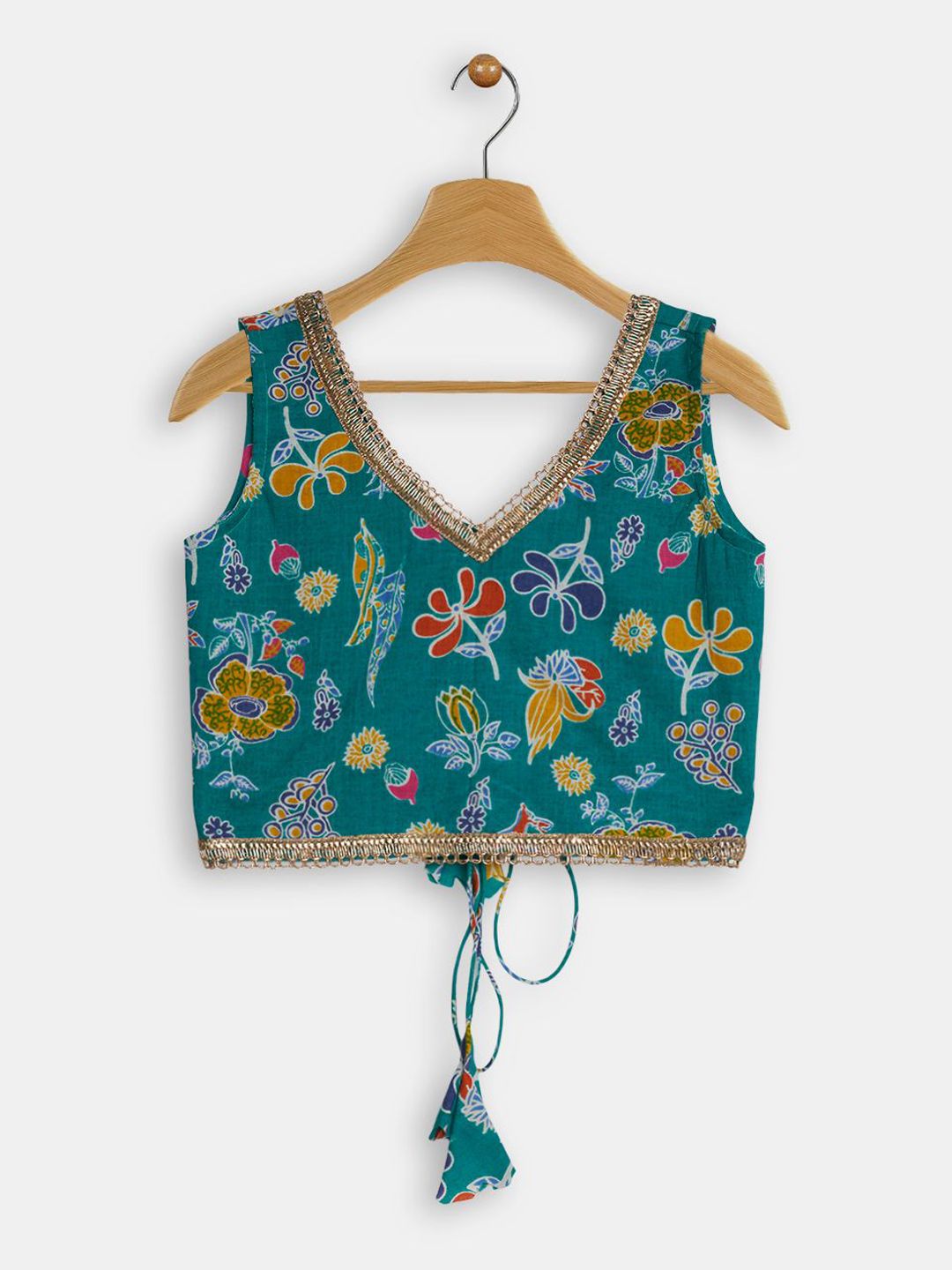 studio rasa Girls Floral Printed Tie ups Cotton Regular Tops-picture-51