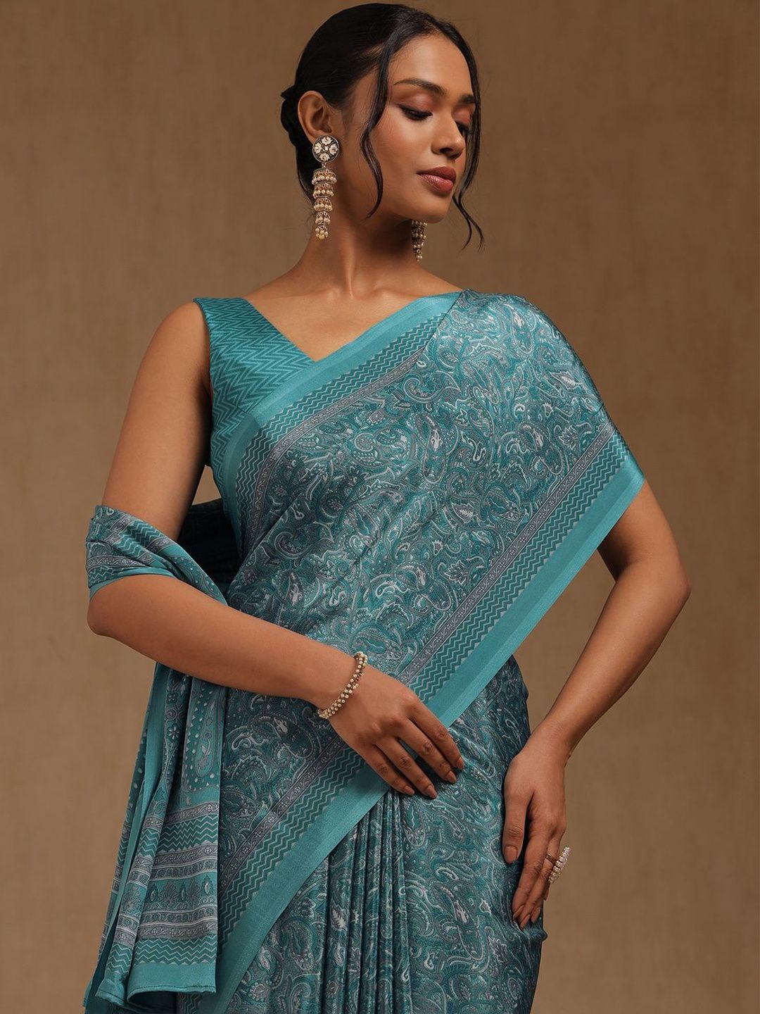 Soch Paisley Printed Pure Crepe Saree-picture-31