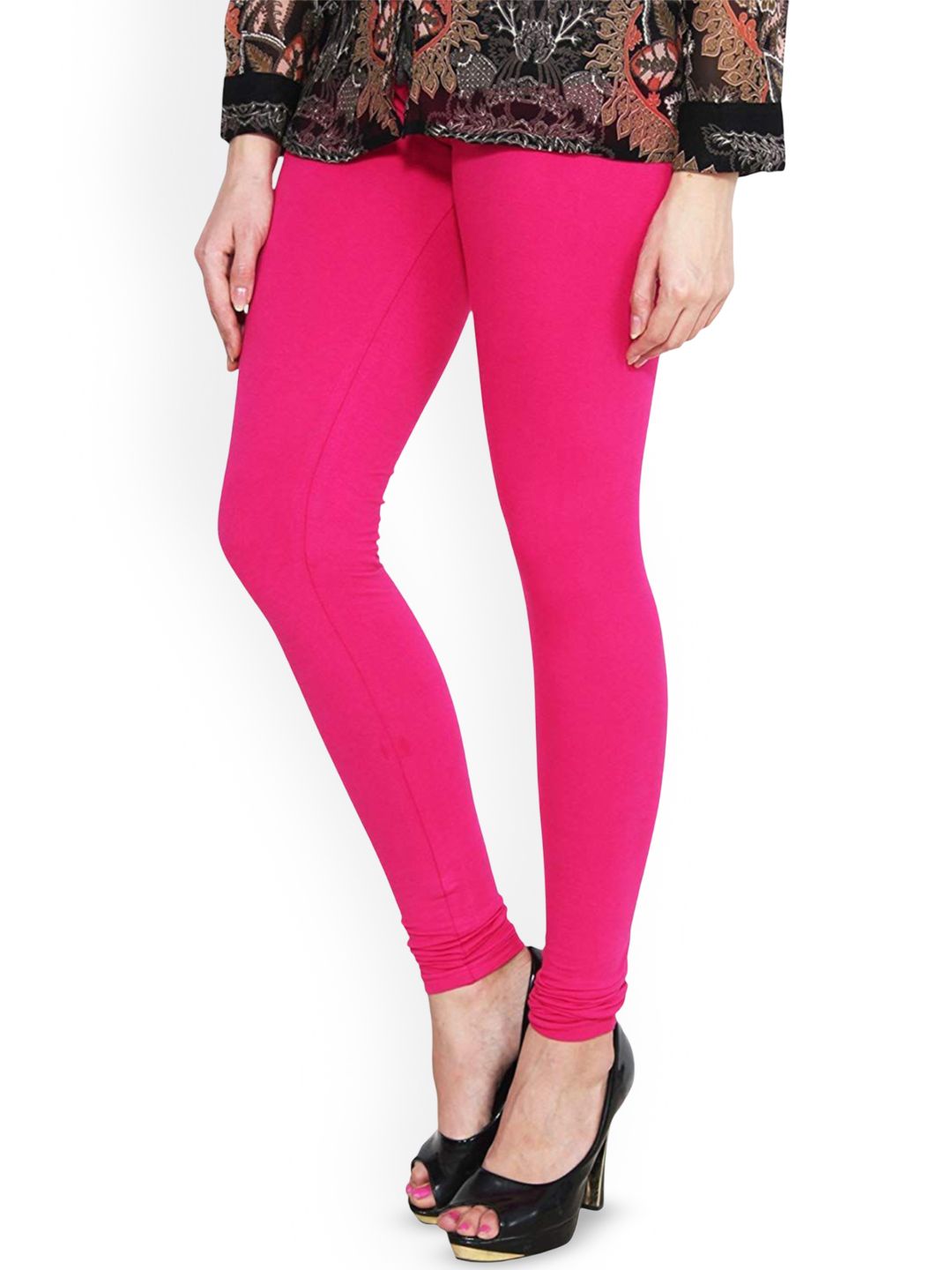 MIKRAM Pure Cotton Mid-Rise Churidar-Length Leggings-picture-27