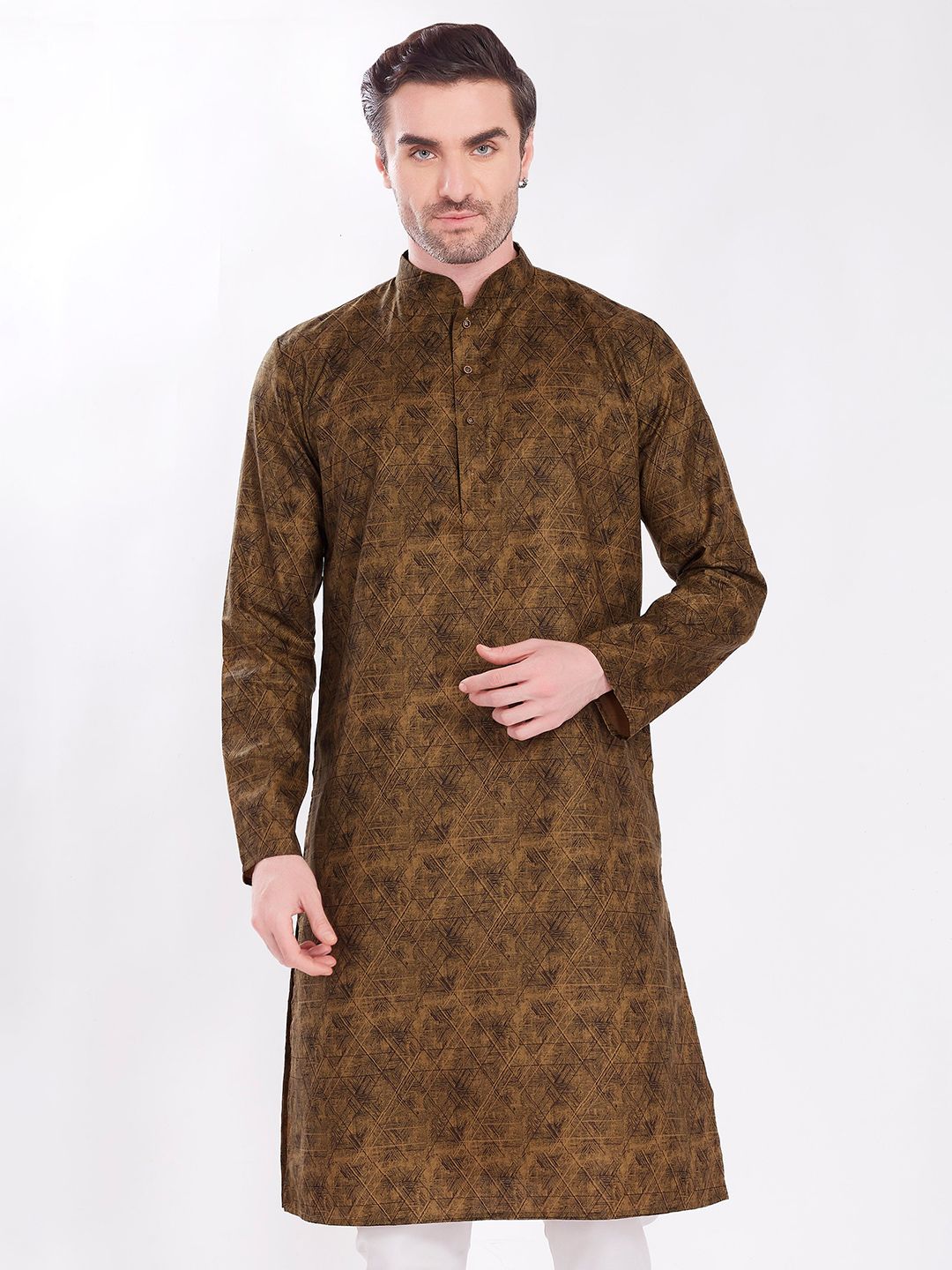 DIVISIVE Men Mandarin Collar Straight Kurta-picture-41