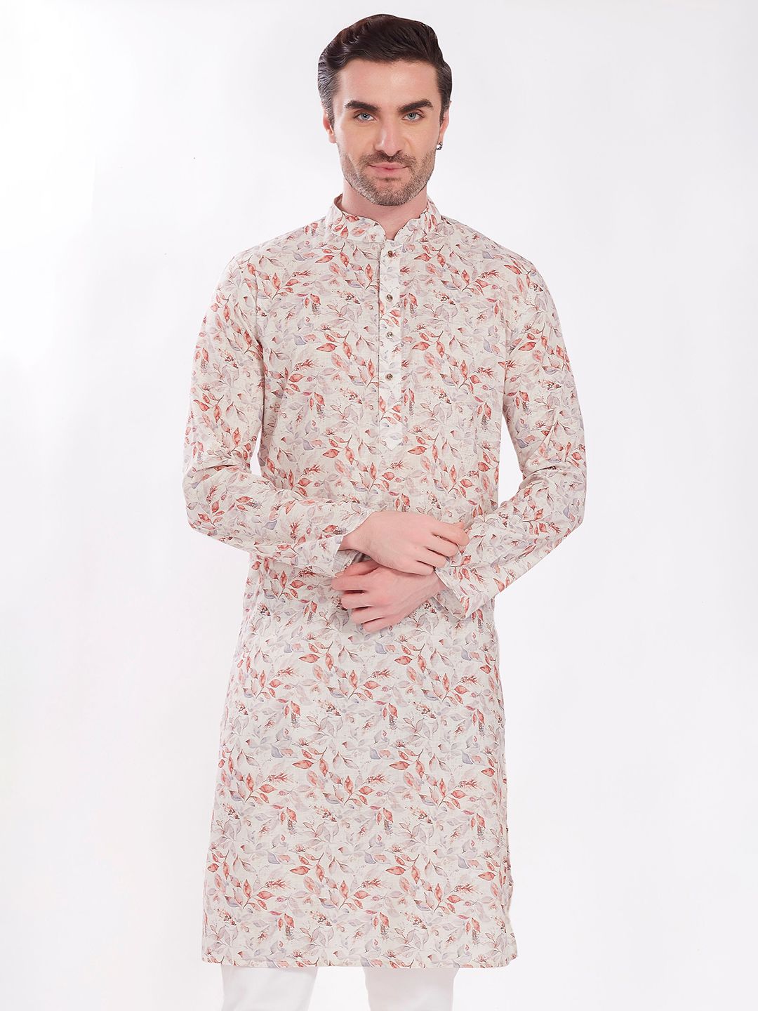 DIVISIVE Floral Printed Mandarin Collar Straight Kurta-picture-32