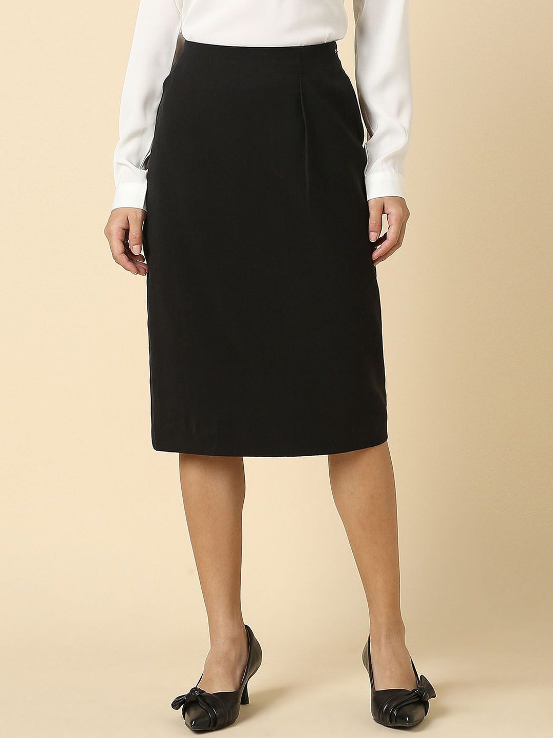 allen solly woman Allen Solly Women High-Rise Straight Midi Skirt-picture-32