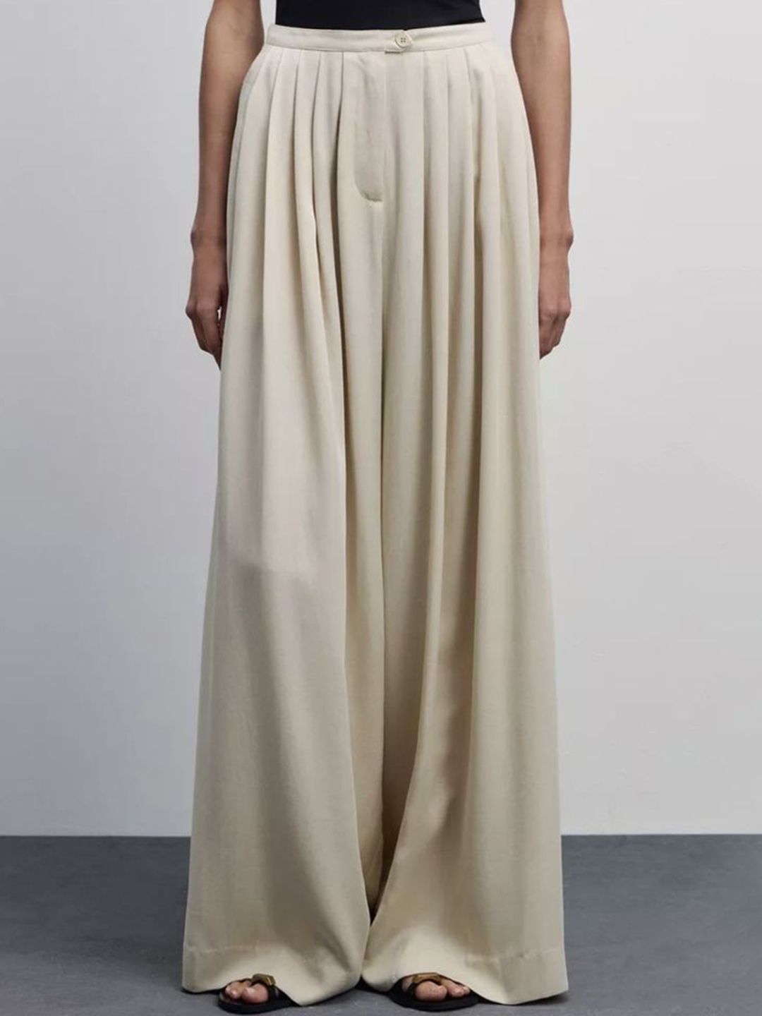 LULU & SKY Women Wide Leg High-Rise Pleated Trousers-picture-28