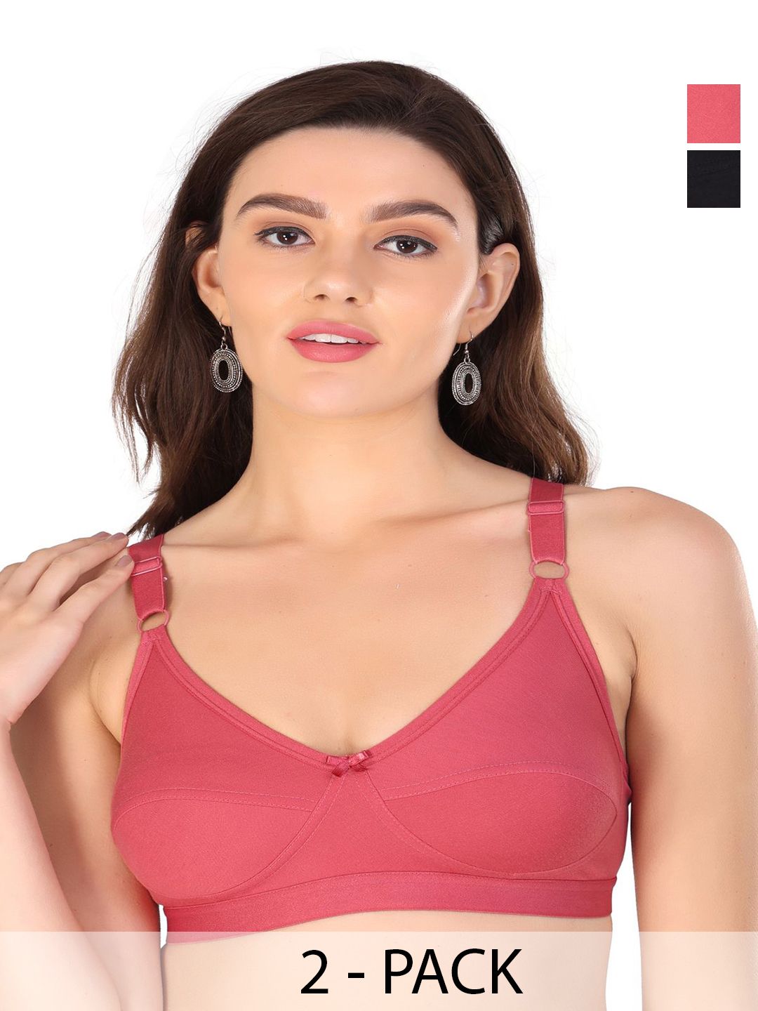 nsaliza Pack of 2 Full Coverage Non Padded Non Wired Rapid Dry Back Closure Everyday Bra-picture-54