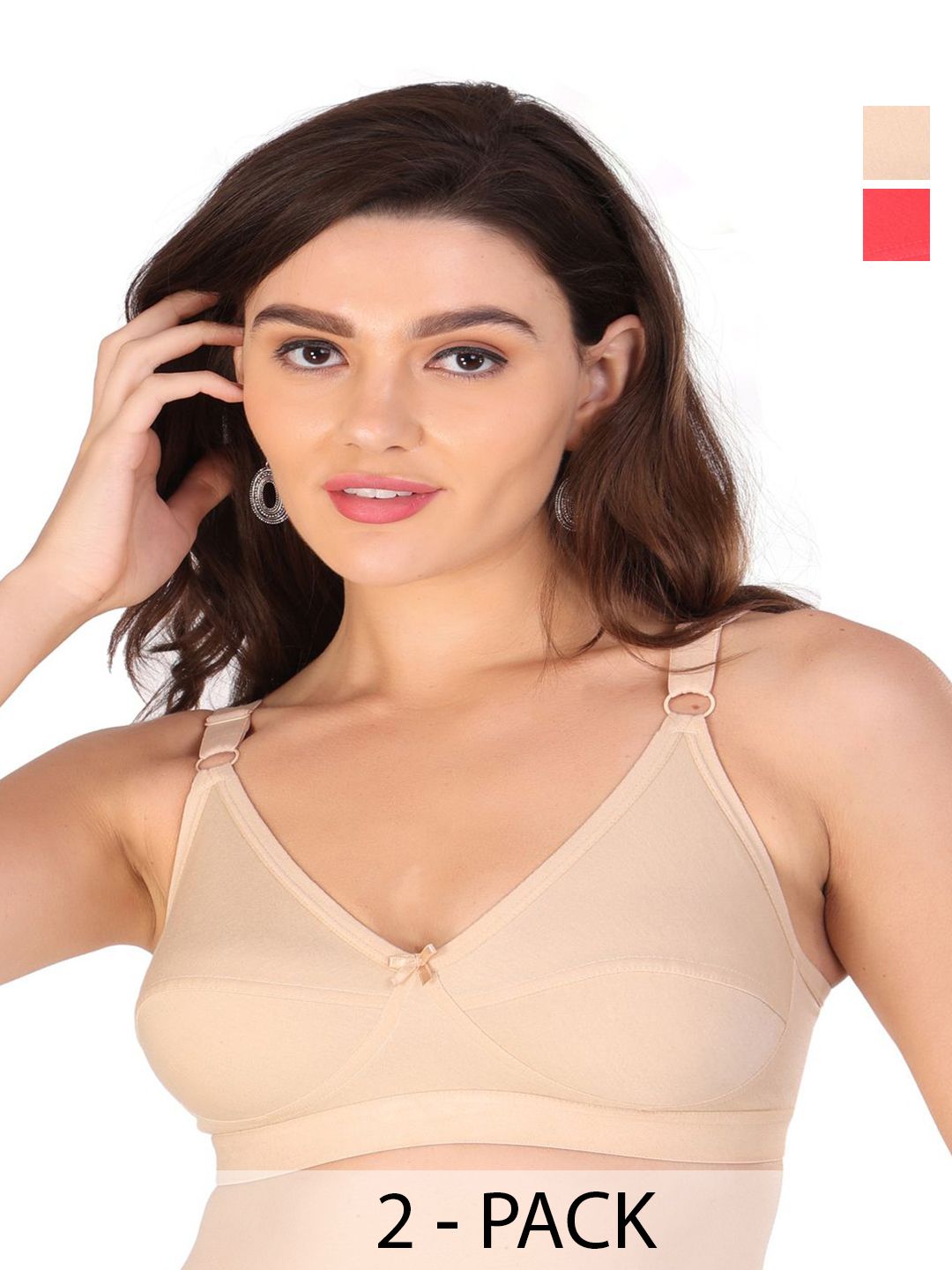 nsaliza Pack of 2 Women Solid Full Coverage Non-Wired Lightly Padded Everyday Bra-picture-41
