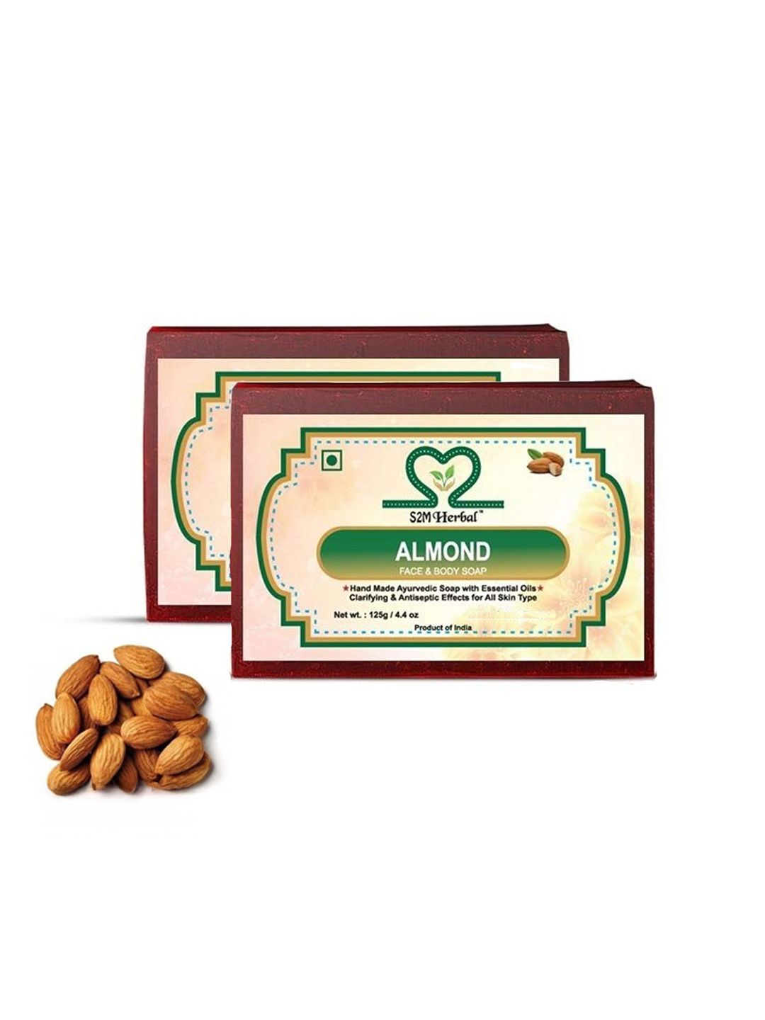S2M Herbal Set Of 2 Natural Almond Soap- 125 g Each-picture-27