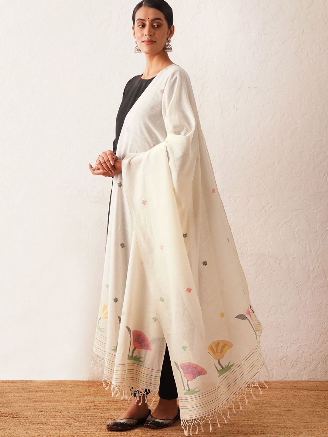 JAYPORE Floral Printed Cotton Dupatta-picture-20