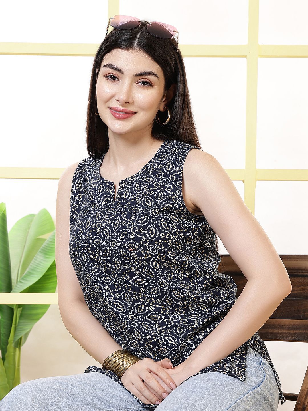 KALAMIR Women Ethnic Motifs Printed Regular Top-picture-29