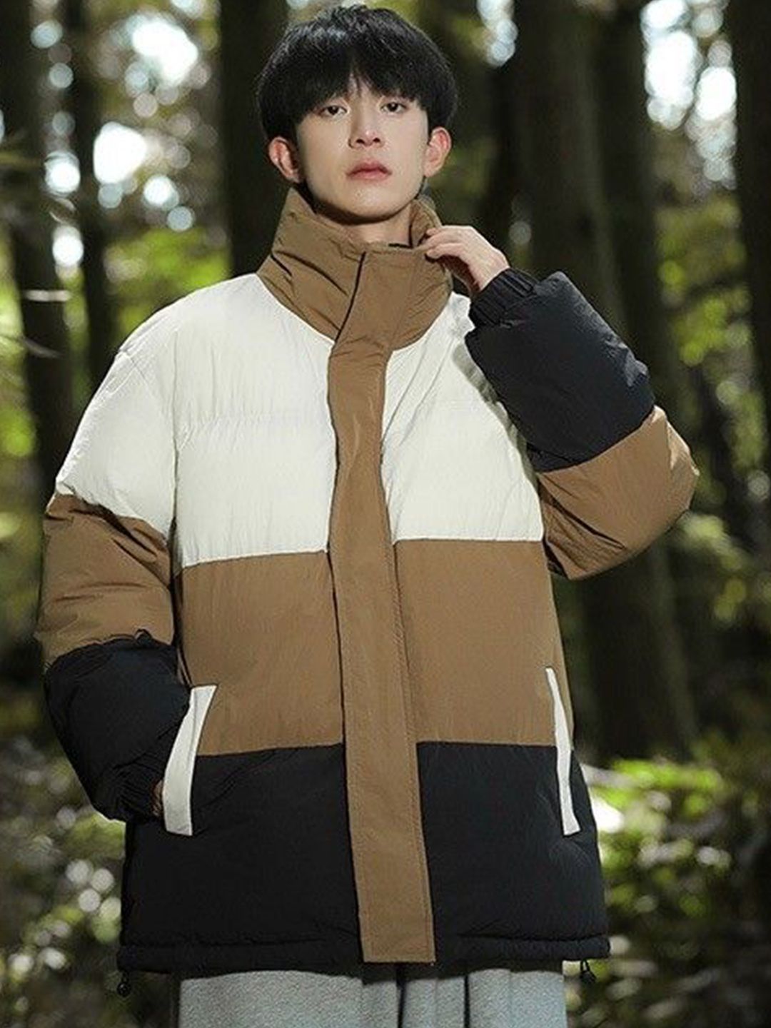 Mast & Harbour Men Stand Collar Colourblocked Puffer Jacket-picture-32