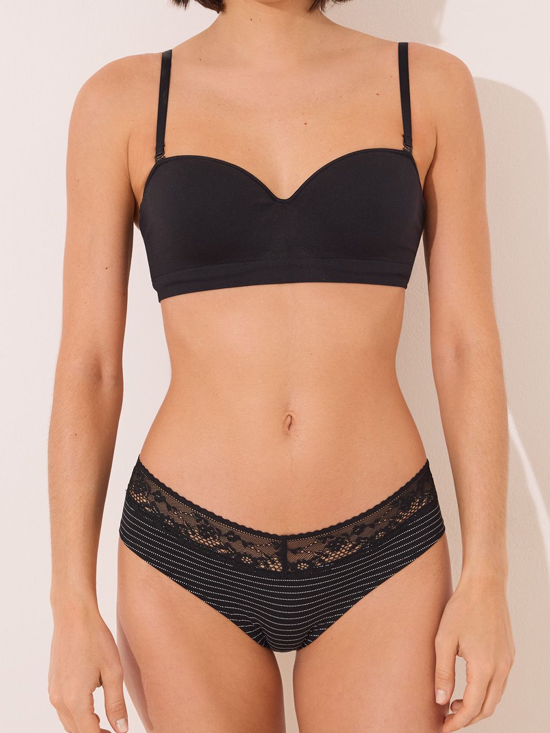 women'secret Striped Lace Detail Briefs-picture-27