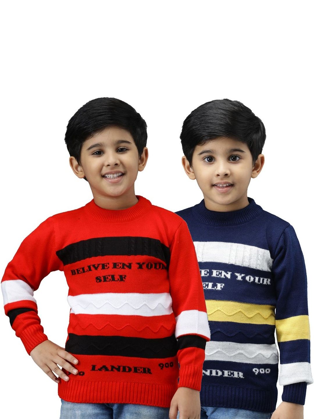 TRENDY WORLD Boys Pack Of 2 Striped Woollen Pullover-picture-19