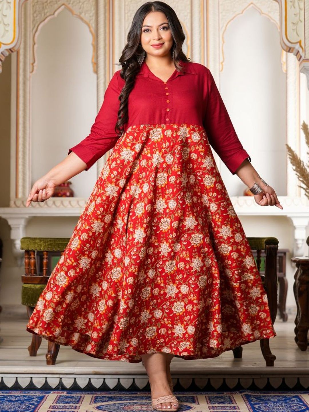 KALINI Women Viscose Rayon Printed A-Line Dresses-picture-16