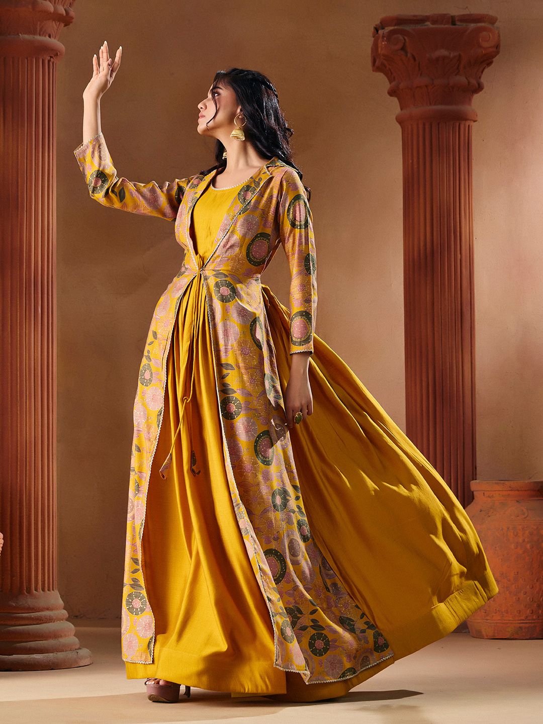 MADHURAM Printed Indo Western Gown Ethnic Dress-picture-22