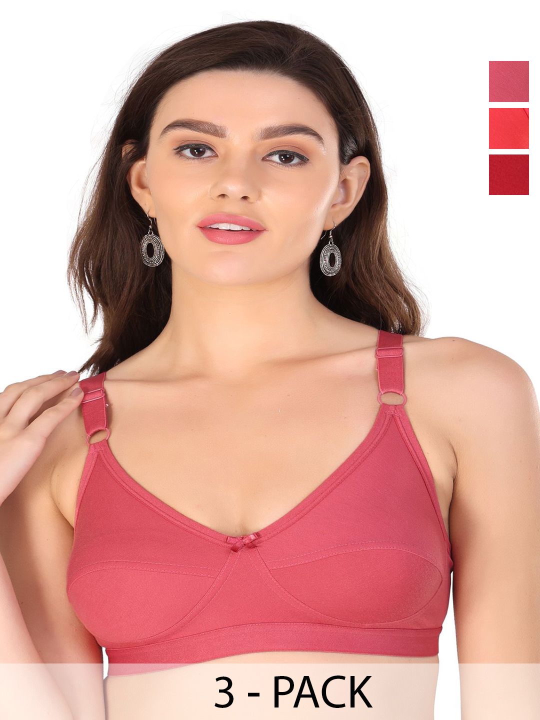 nsaliza Pack of 3 Women Solid Full Coverage Non-Wired Non Padded Everyday Bra-picture-37