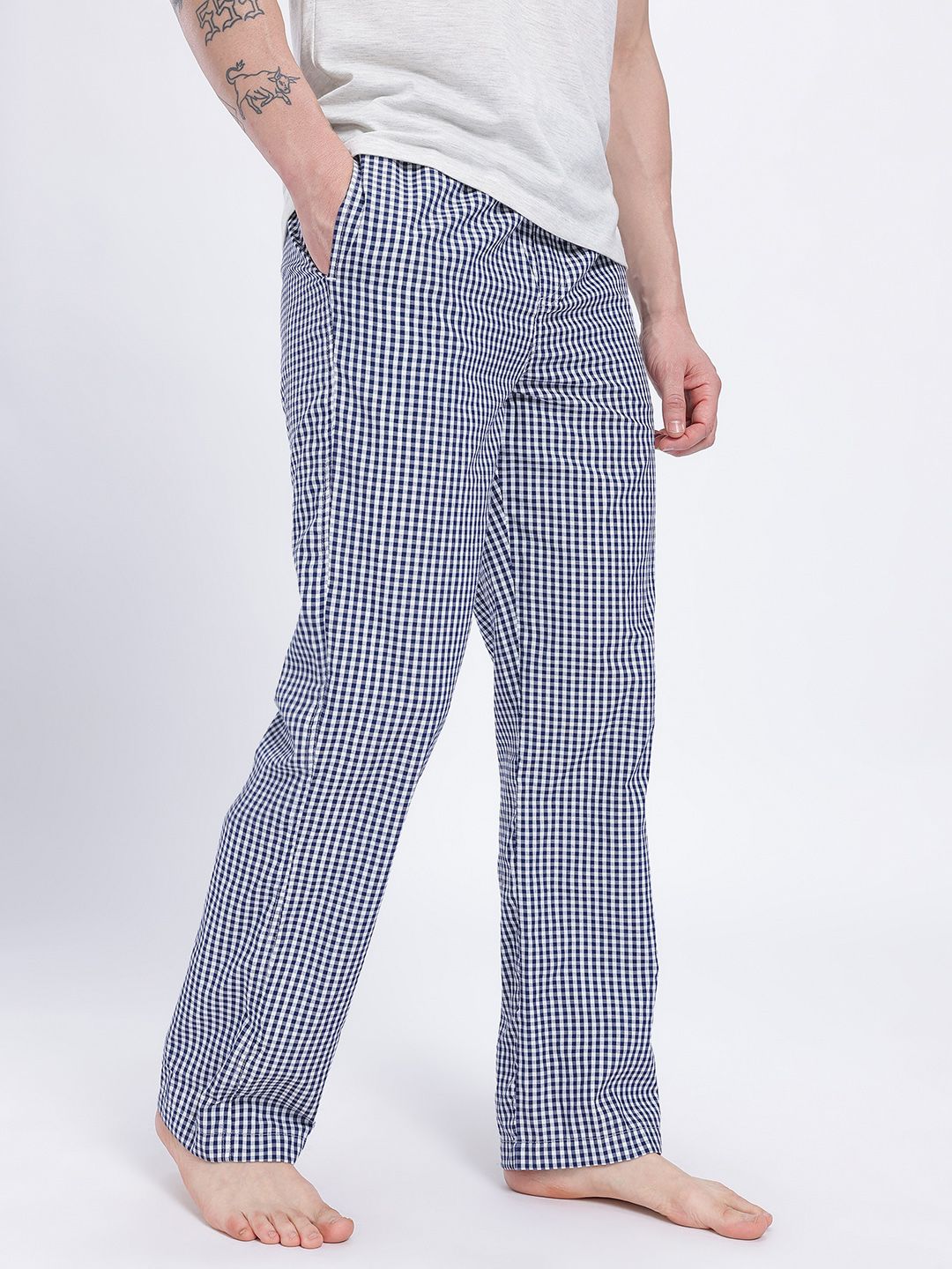 glitchez Men Checked Straight fit Lounge Pants-picture-11