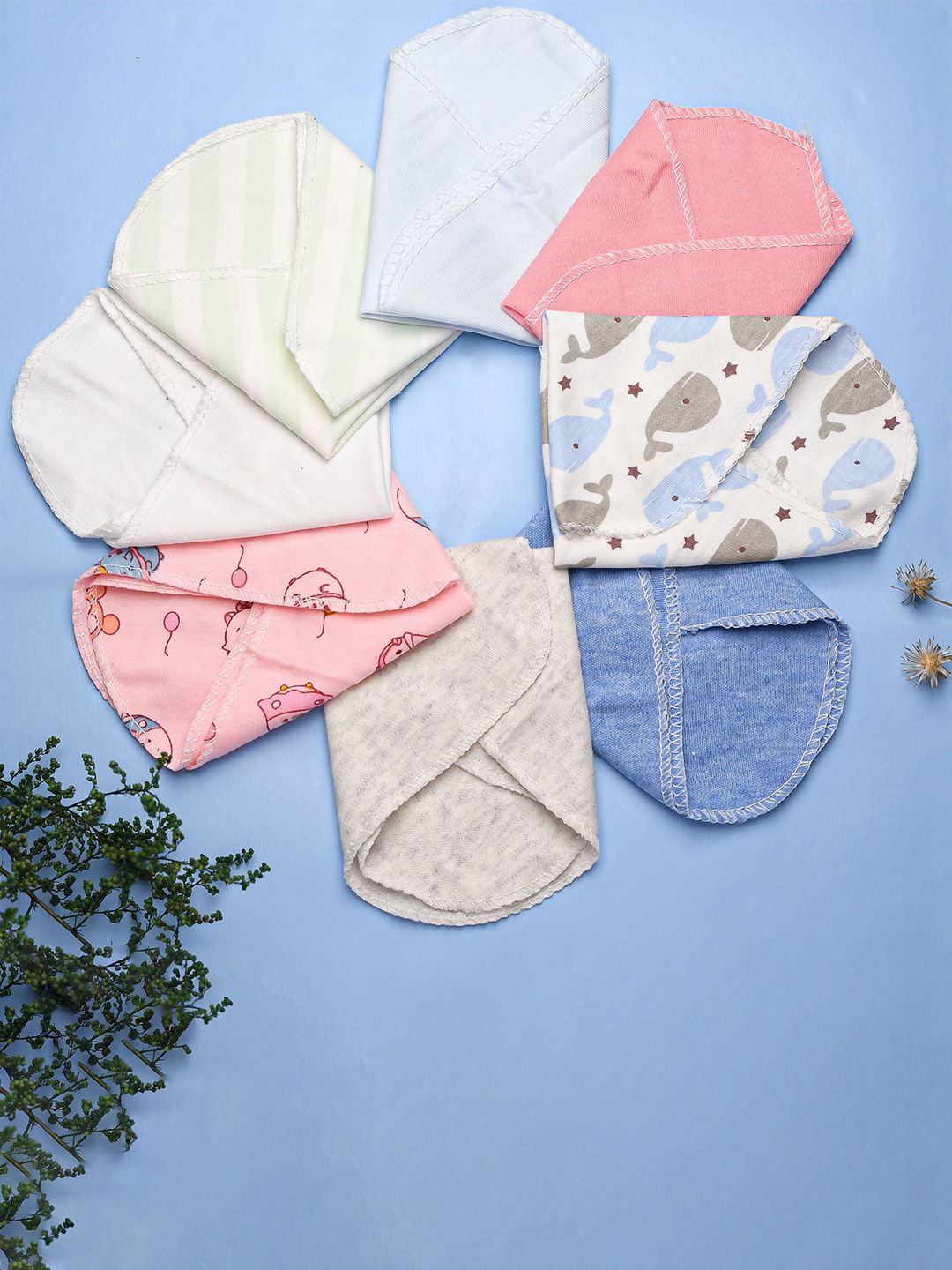 The Little Lookers Kids Pack Of 8 Printed Cotton Handkerchief-picture-57