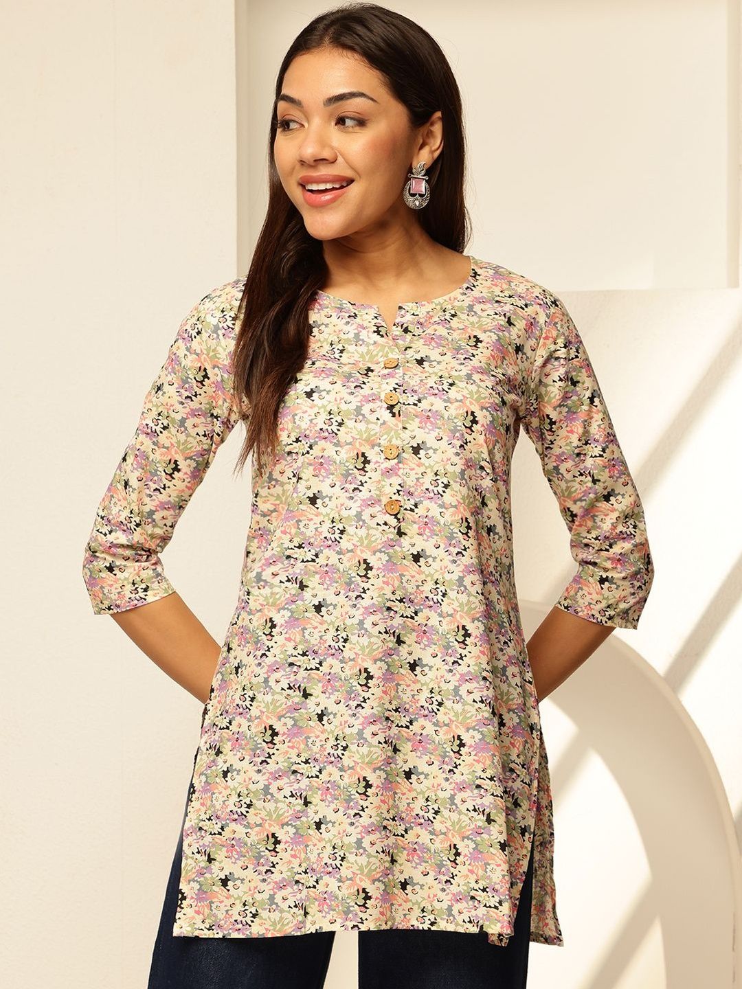 HERE&NOW Women Cotton Printed Regular Tops-picture-44