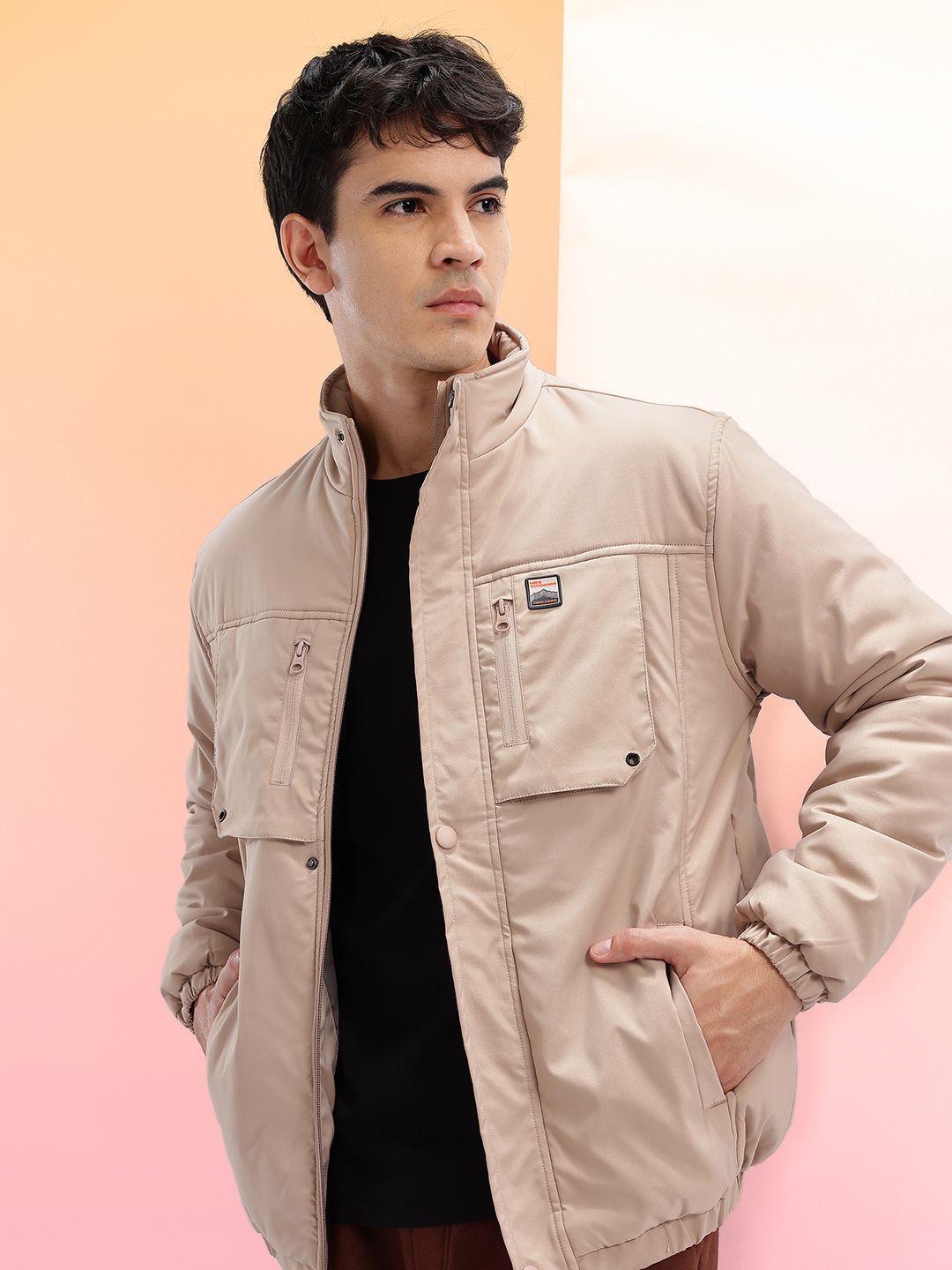 HRX by Hrithik Roshan Mock Collar Outdoor Bomber-Style Padded Jacket-image-21