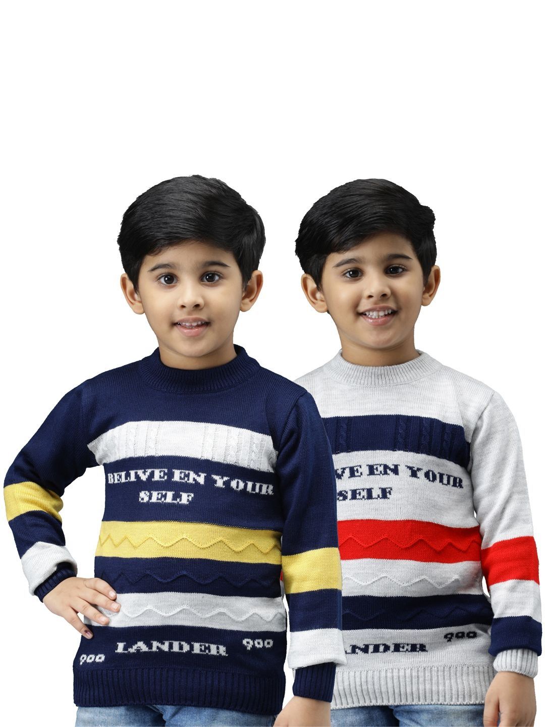 Anixa Boys ack Of 2 Striped Woollen Pullover-picture-33