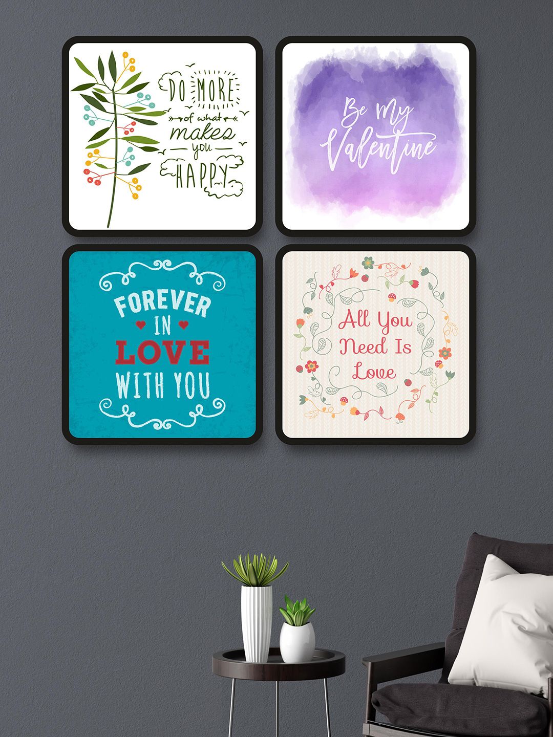 SAF Black & White 4 Pieces Painting Wall Art-picture-28